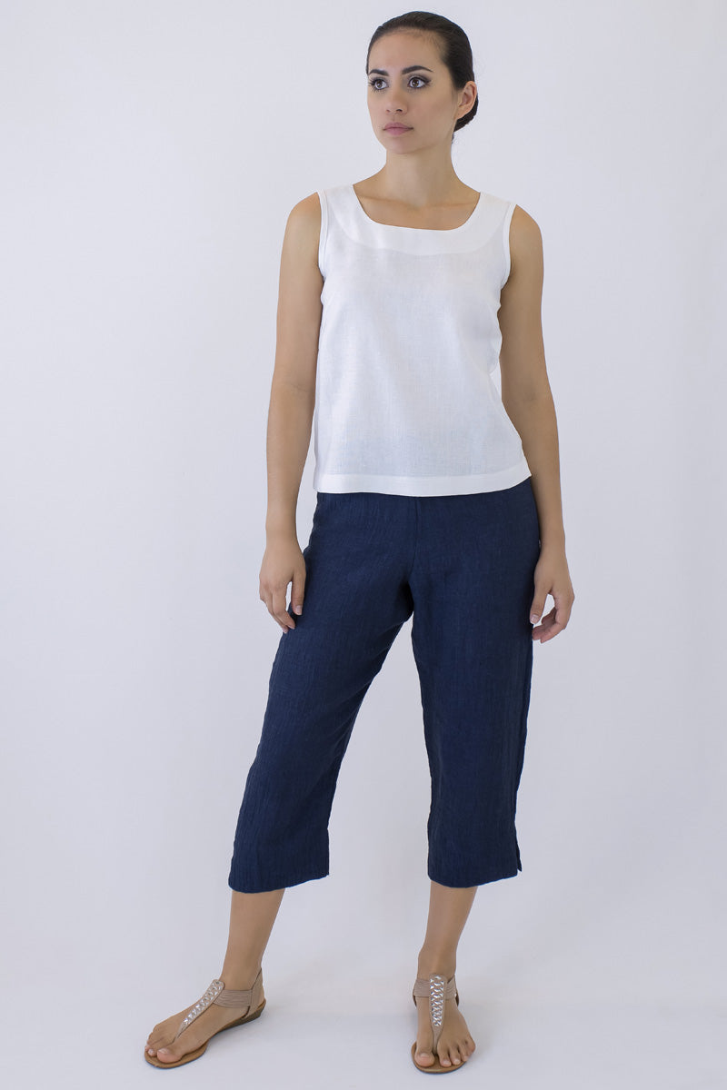 7/8 Length Pants for Women in comfortable Crinkle Linen