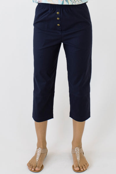 Bedarra 7/8 Length Pants in Cotton Elastine.