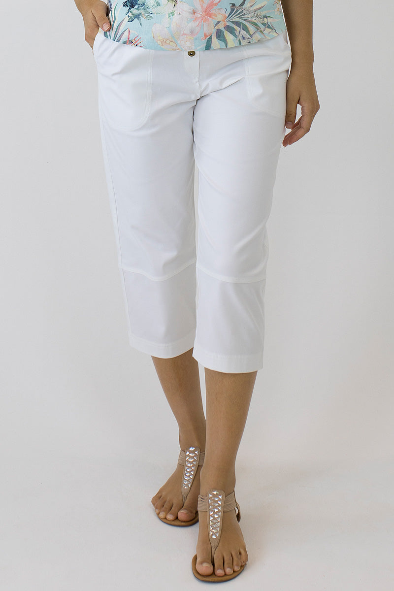 Bedarra 7/8 Length Pants in Cotton Elastine.