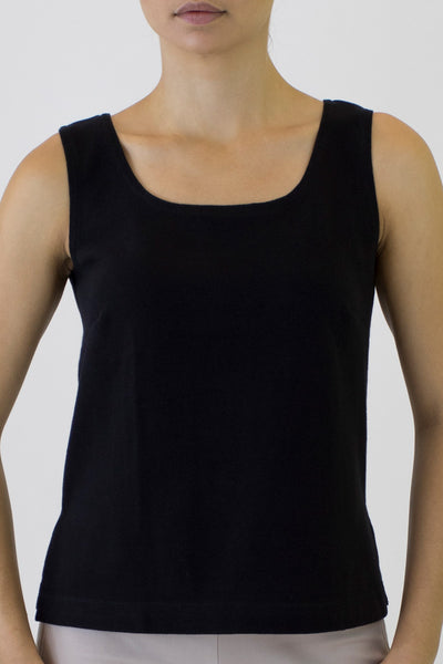Cotton Singlet for Women CK-01_Black