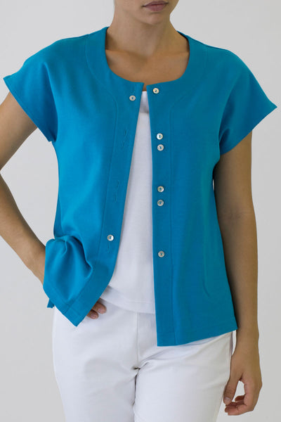 Cap Sleeve Double Shell Button Jacket CK-15