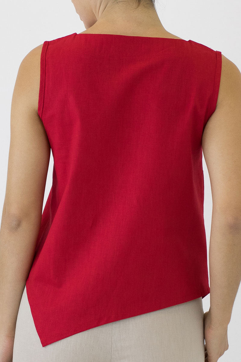 V Top Sleeveless with V Hem Front & Back