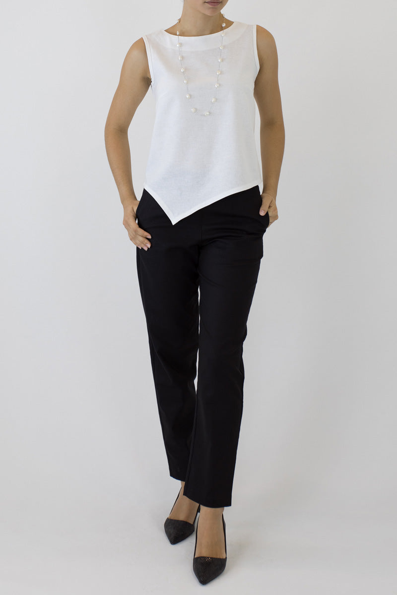V Top Sleeveless with V Hem Front & Back