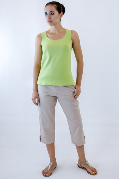 7/8 Length Pants with side pockets & D-Ring - Cotton & Linen