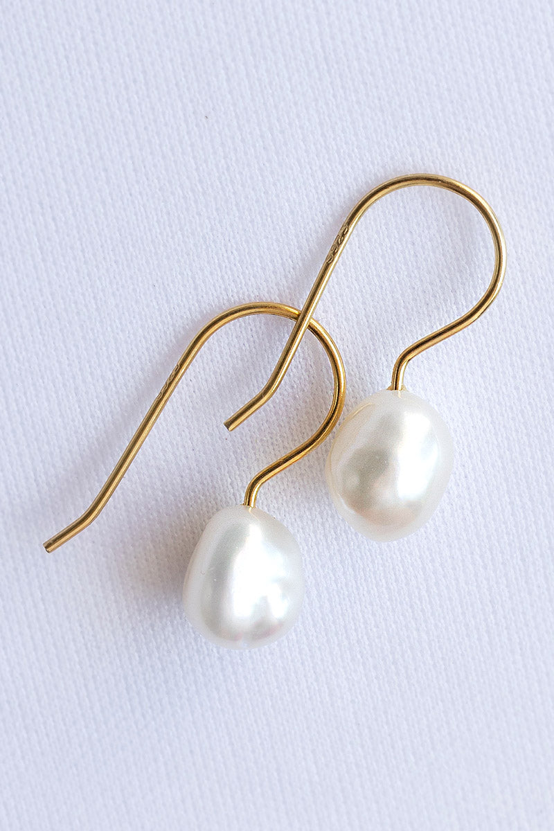 White Pearl Earrings  EAR-74