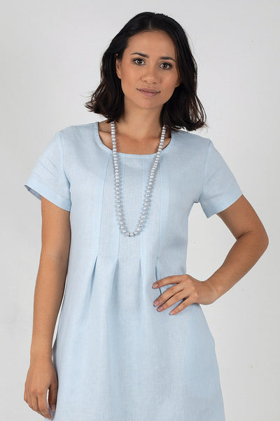 Blue Silver Pearl Long Necklace PRL-50