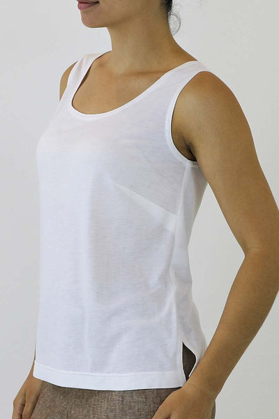White Women’s Bamboo Singlet – Comfortable Eco-friendly Classic