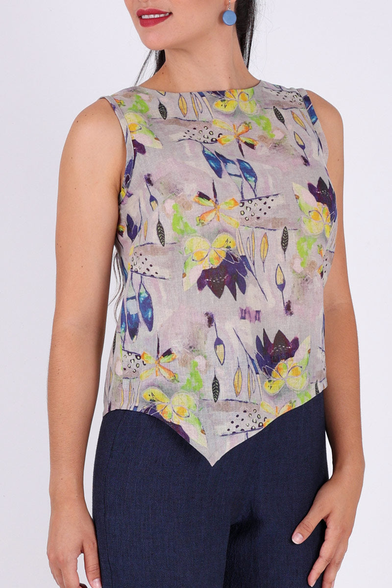 V Top Sleeveless with V Hem Front & Back CL-03