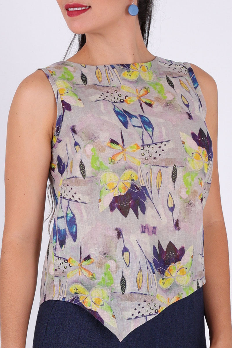 V Top Sleeveless with V Hem Front & Back CL-03