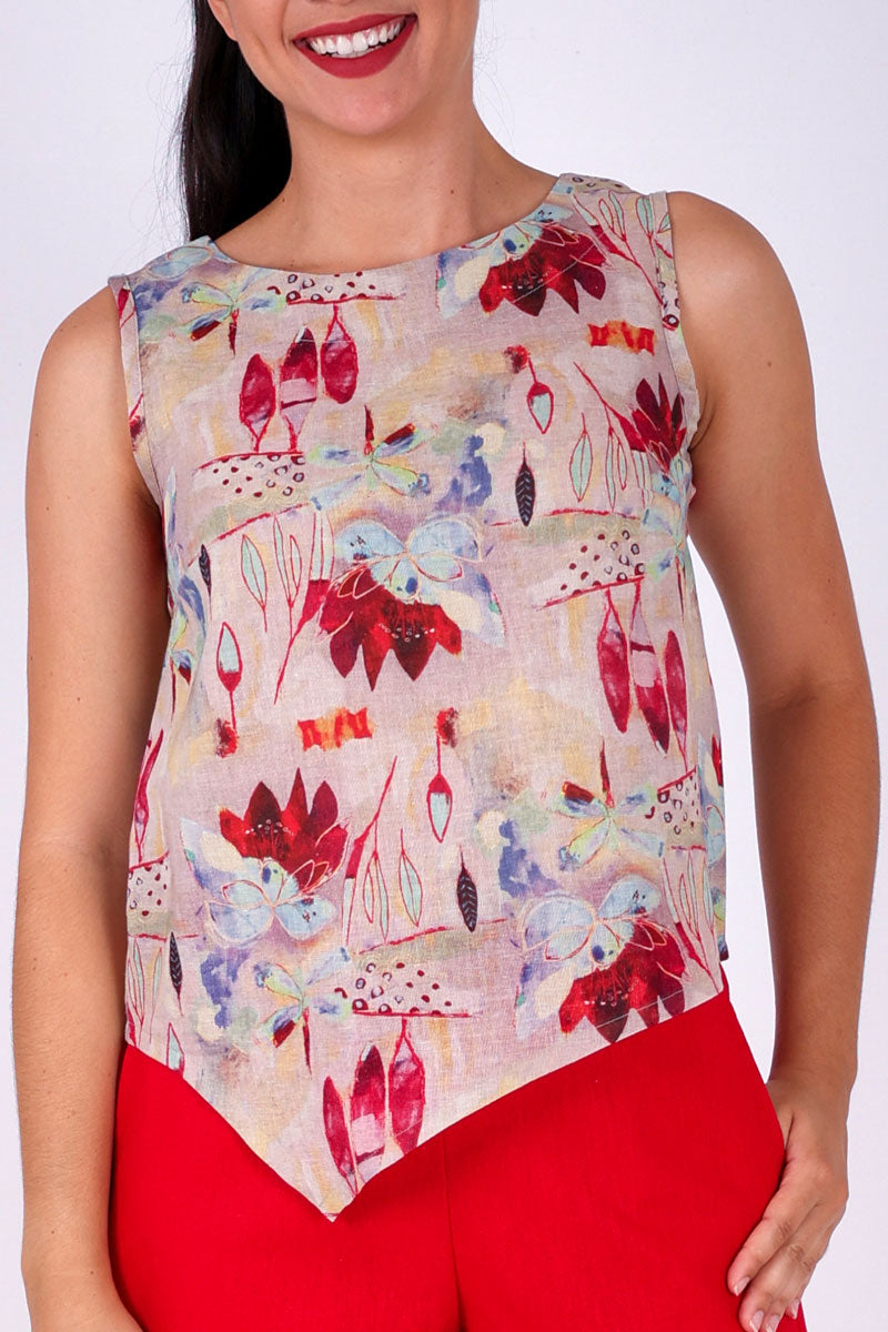 V Top Sleeveless with V Hem Front & Back CL-03