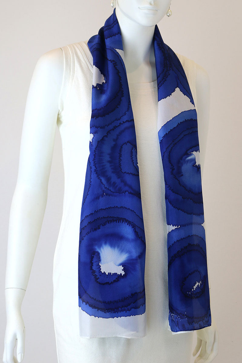 Silk Scarf - Blue Coral Polyps GBR-02