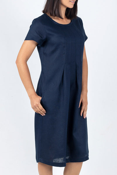 Linen Pleat Dress ML-04